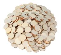 300 Pcs 1 Inch Round Wooden Discs, Unfinished Round Slices for Crafting, Blank Natural Small Wood Cutout Ornaments for DIY Painting Carving Art Wedding Decorations