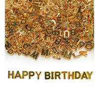 300+ Pcs 15mm Bigger Larger Alphabet Letter Beads A-Z Mixed Plastic Shape Loose Beads for Jewelry Making Bracelets Necklaces Key Chains (Golden)