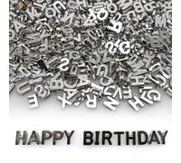 300+ Pcs 15mm Bigger Larger Alphabet Letter Beads A-Z Mixed Plastic Shape Loose Beads for Jewelry Making Bracelets Necklaces Key Chains (Silvery)