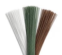 300 Pcs 26 Gauge Florist Wire Stems, 36cm, 3 Colours (Green, White, Brown)