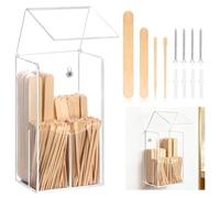 300 PCS 4 Style Waxing Sticks Wooden with Acrylic Organizer Assorted Wax Applicator Sticks Small Medium Large Popsicle Sticks Bulk Craft Sticks Jumbo for Body Legs Face WoodCraft Tongue Depressor