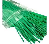 300 Pcs 6 Inch Twist Ties for Bags, Plant Ties, Breads Ties Twisty-tie, Climbing Plants Ties, Bags Cables Cords Ties, Heavy Duty, Soft Green PE, w. Reusable Mylar Ziplock Bag