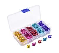 300 Pcs 8mm Christmas Jingle Bells Small Colorful Craft Bells Xmas Decor Bells Party Favor Bells Holiday Decorative Bells Jewelry Making Bells for Keychain Bracelet