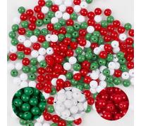 300 Pcs 8mm Plastic Pearl Beads for Jewelry Making - Round, Dyed, Faux Spacer Beads - Christmas, DIY Crafts