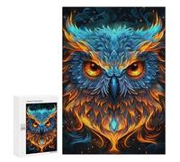300 PCS Adult Pieces Jigsaw Puzzle Flame-Winged Mystic Owl Artwork Puzzle For Teenagers Difficult Hard Every Piece Is Unique - Challenging Family Fun Game 300 PCS