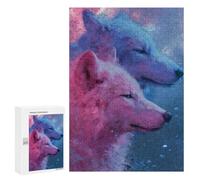 300 PCS Adult Pieces Jigsaw Puzzle Galactic Wolf Duo Puzzle For Teenagers Difficult Hard Every Piece Is Unique - Challenging Family Fun Game 300 PCS