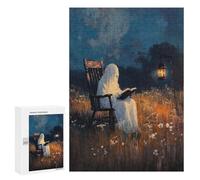 300 PCS Adult Pieces Jigsaw Puzzle Ghost Reading Book in Field Puzzle For Teenagers Difficult Hard Every Piece Is Unique - Challenging Family Fun Game 300 PCS