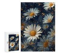 300 PCS Adult Pieces Jigsaw Puzzle Glowing Daisy Wallpaper Puzzle For Teenagers Difficult Hard Every Piece Is Unique - Challenging Family Fun Game 300 PCS