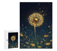 300 PCS Adult Pieces Jigsaw Puzzle Glowing Dandelion Night Scene-2 Puzzle For Teenagers Difficult Hard Every Piece Is Unique - Challenging Family Fun Game 300 PCS