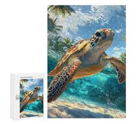 300 PCS Adult Pieces Jigsaw Puzzle Ocean Turtle Paradise Jigsaw Puzzles for Teenagers Hand Speed Race Difficult And Challenge Christmas Birthday Gifts 300 PCS