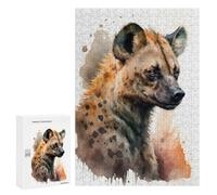 300 PCS Adult Puzzles A Hyena Watercolor Design Puzzles for Adults Brain Teaser Game But Fun And Humorous Gifts for Friends And Family 300 PCS