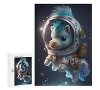 300 PCS Adult Puzzles Astronaut Space Pony Horse Puzzles for Adults Brain Teaser Game But Fun And Humorous Gifts for Friends And Family 300 PCS