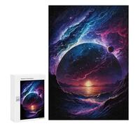 300 PCS Adult Puzzles Cosmic Sunset Ocean Jigsaw for Teenagerss Enhance Memory Difficult And Challenge for Is Ideal As A Gift 300 PCS