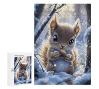 300 PCS Adult Puzzles Cute Squirrel in Winter Puzzles for Adults Brain Teaser Game But Fun And Humorous Gifts for Friends And Family 300 PCS
