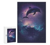 300 PCS Adult Puzzles Dolphin Silhouette Galaxy Jigsaw for Teenagerss Enhance Memory Difficult And Challenge for Is Ideal As A Gift 300 PCS
