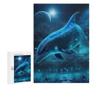 300 PCS Adult Puzzles Galactic Dolphin Journey Puzzles for Adults Brain Teaser Game But Fun And Humorous Gifts for Friends And Family 300 PCS