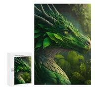300 PCS Adult Puzzles Green Leaf Dragon Puzzles for Adults Brain Teaser Game But Fun And Humorous Gifts for Friends And Family 300 PCS