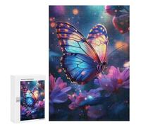 300 PCS Adult Puzzles Magical Butterfly on Flowers Jigsaw for Teenagerss Enhance Memory Difficult And Challenge for Is Ideal As A Gift 300 PCS