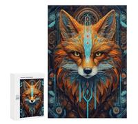 300 PCS Adult Puzzles Neon Tribe Fox Jigsaw for Teenagerss Enhance Memory Difficult And Challenge for Is Ideal As A Gift 300 PCS