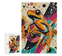 300 PCS Adult Puzzles Playful Frog Pop Art Print Colorful Nature Décor, Animal Lover Gift, Retro Wall Art F... Puzzles for Adults Brain Teaser Game But Fun And Humorous Gifts for Friends And Family 3
