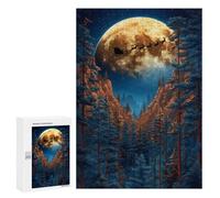 300 PCS Adult Puzzles Santas Flight Through Forest Puzzles for Adults Brain Teaser Game But Fun And Humorous Gifts for Friends And Family 300 PCS