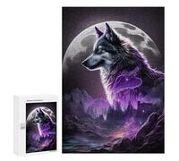 300 PCS Adult Puzzles Wolf Moonlit Majesty Puzzles for Adults Brain Teaser Game But Fun And Humorous Gifts for Friends And Family 300 PCS