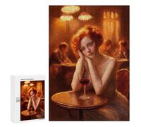 300 PCS Adult Puzzles Woman Seated at A Table Puzzles for Adults Brain Teaser Game But Fun And Humorous Gifts for Friends And Family 300 PCS