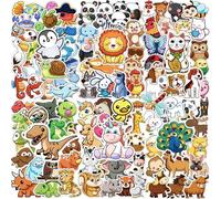 300 Pcs Animal Stickers for Children, Cute Animals Sticker Pack, Teacher Prizes for Kids, Waterproof Vinyl Stickers for Scrapbook, Journal, Skateboard, Suitcase, Guitar, Water Bottle, Laptop, Cup, etc
