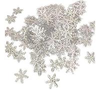 300 Pcs/Bag Christmas Snowflakes Confetti Artificial Snow, Silver | Tree Ornament Decoration for Home Party Wedding Decoration