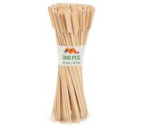 300 Pcs Bamboo Skewers, Wide Flat Paddle Wood Skewer - Teppo Picks for Parties, Appetizers, Marshmallows, Fruits, Grilling Barbecue (BBQ) - by Mobi Lock