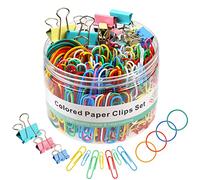 300 Pcs Binder Clips, Rubber Bands, Office Set, Paper Clips, School & Teacher Supplies for Office Desk Essentials (Assorted Sizes)