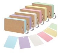 300 Pcs Blank Flash Cards Revision, 6 Packs Index Cards with Binder Rings, Kraft Paper Case Revision Supplies for Learning and Memory, 3.54" x 2.13"