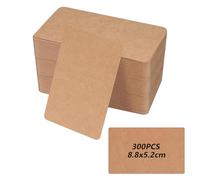 300 Pcs Blank Kraft Cardss, Blank Business Cards Personalised Brown, Blank Flash Cards Brown Card, for School Home Office Learning Message Word Note Memory Paper Card Gift Tags(3.46x2.13 inch)