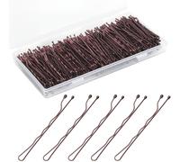 300 Pcs Bobby Pins Brown for Women and Girls, Invisible Wave Non Slip Hair Pins, 2Inches Bulk With Storage Box