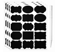 300 Pcs Chalkboard Labels for Jars, 5x3.5cm Waterproof Removable Stickers | Self Adhesive Black Label for Storage Bins, Glass Bottles, Party Decorations & DIY Crafts,Kitchen Organiser Labels