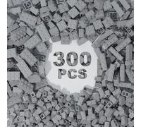 300 Pcs Classic Building Bricks, Light Grey Bulk Bricks, Compatible With All Major Brand Parts and Pieces, Creative Building Block Toys for Boys Girls Ages 3 4 5 6 7 8 9 10 Years Old (Light Grey)