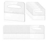 300 Pcs Clear Sticky Hanging Tabs, Plastic Round Slot Hole Tags Sticky Hang Tabs Self Adhesive Hanging Tabs for Store Retail Small Sale Items Display (Triangular Hole)