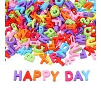 300 PCS Colorful Large Letter Beads Charms Plastic 11mm Alphabet Beads for Jewelry Making Necklaces Crafts Keychains Bracelets Accessories