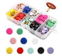 300 Pcs Colorful Push Pins Decorative Thumb Tacks Round Drawing Pins Metal Map Tacks Pushpins Thumbtack with Plastic Flat Head for Map Drawing Cork Notice Board Marking Office Home, 10 Assorted Color