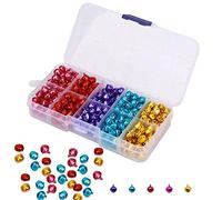 300 Pcs Colorful Small Jingle Bells with Storage Box, Mini Bells DIY Craft with Storage Box in 5 Colors for Christmas Festival Party Decorations and Jewelry Making 8mm