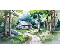 300 pcs Cottage Path Through The Woods Jigsaw Challenging Puzzle Game for Adults Kids Decompressing Toy Holiday Party Gifts Puzzles as Home Decor