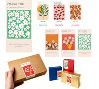 300 Pcs Cute Floral Packaging Seal Stickers, Aesthetic Thank You Sticker | Long-Style Gift Box Sealing Stickers, for DIY Snack and Fast Food Takeaway Packaging