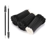 300 Pcs Disposable Mascara Wands Dual Ended Eyelash Brush Lip Brush, Lipstick Applicator Eyebrow Spoolies for Eyelash Extensions, Portable Makeup Brush for Eyebrow, Lip - Black