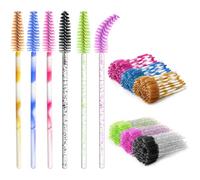 300 PCS Disposable Mascara Wands, Eyelash Mascara Brushes, Eyebrow Spoolies Brush, Plastic Makeup Brushes, Applicator for Eyelashes Extension（6 colors, 50 Pcs per color）