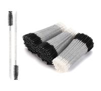 300 Pcs Dual Ended Eyelash Brush Lip Brush, Black Disposable Mascara Wands Lipstick Applicator, Eyebrow Spoolies Brush for Eyelash Extensions
