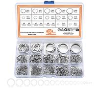 300 Pcs External Retaining Rings, Circlips C-Clips Snap Rings, E-Clips Circlips Assortment Kit, 18 Sizes Stainless Steel Internal Retaining Rings for Grooved Shafts Studs Other Moving Parts