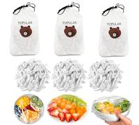 300 Pcs Food Covers Plastic Stretch,Reusable Food Covers Fruit Bowl Cover Plastic Food Covers Reusable Fresh Keeping Bags,Plate Covers for Food Storage Vegetables Meat Fruit Preservation