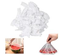 300 Pcs Food Covers Plastic Stretch, Reusable Plastic Food Cover Universal Elastic Stretch Bowl Covers, Suitable for Food Fruit Vegetable Meat Canned Preservation (Transparent)