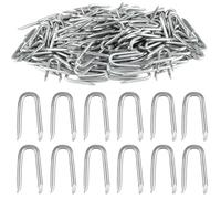 300 Pcs Galvanised U Nails for Fencing, U Shaped Nails, Steel Chicken Wire Fencing Staples, Netting, Fence for Wire Mesh Woven Fencing Garden Mesh Fasteners Nails