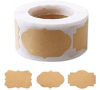 300 Pcs Gift Paper Labels Stickers, Self-Adhesive Jar Labels Handmade Baking Sticker Gift Tags for Cosmetic Handmade Decoration Mason Jars Food Craft (Brown)